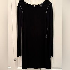 Kenneth Cole New York Black Dress with Exposed Zippers